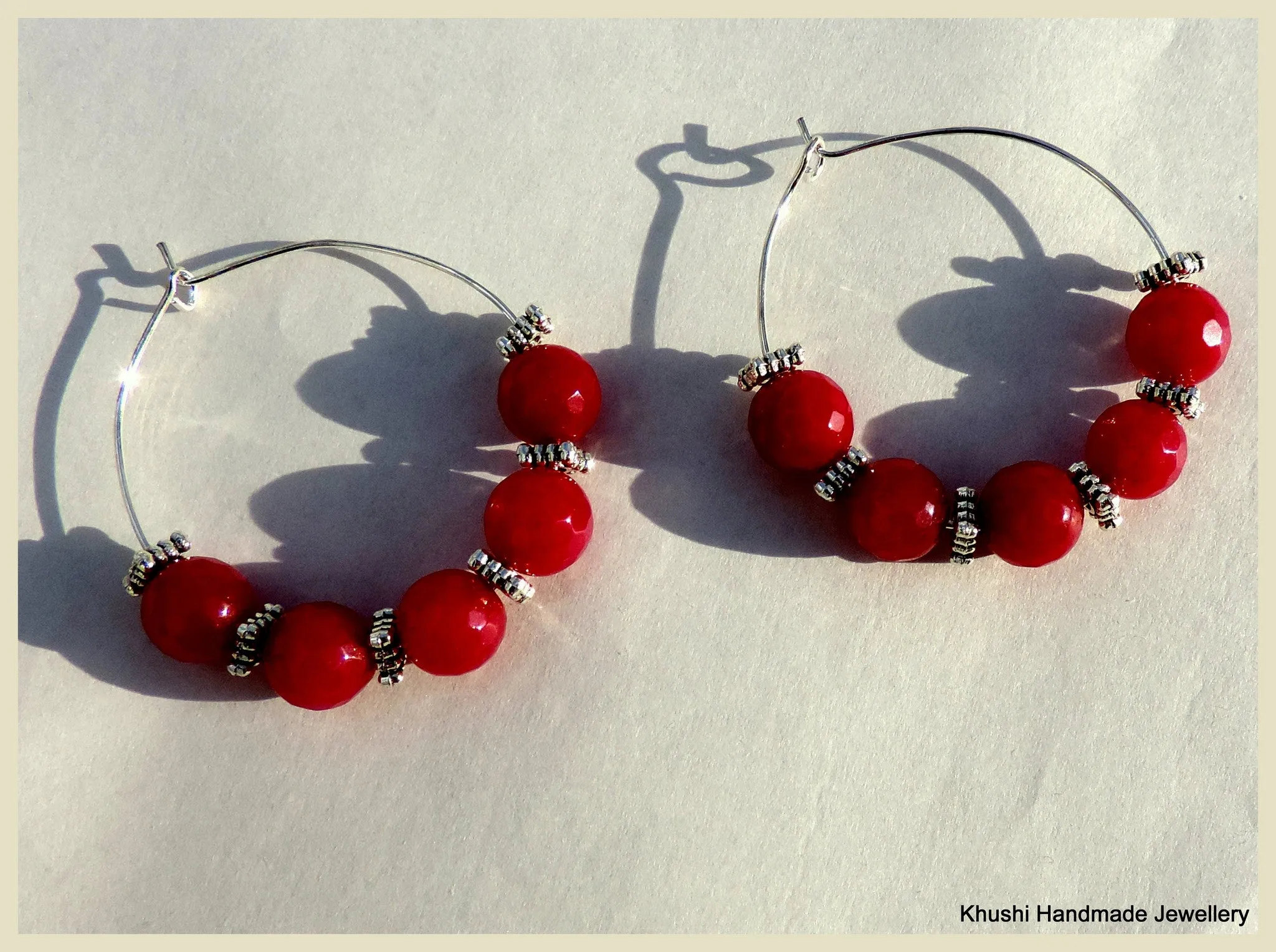 Pink Garnet Hoops