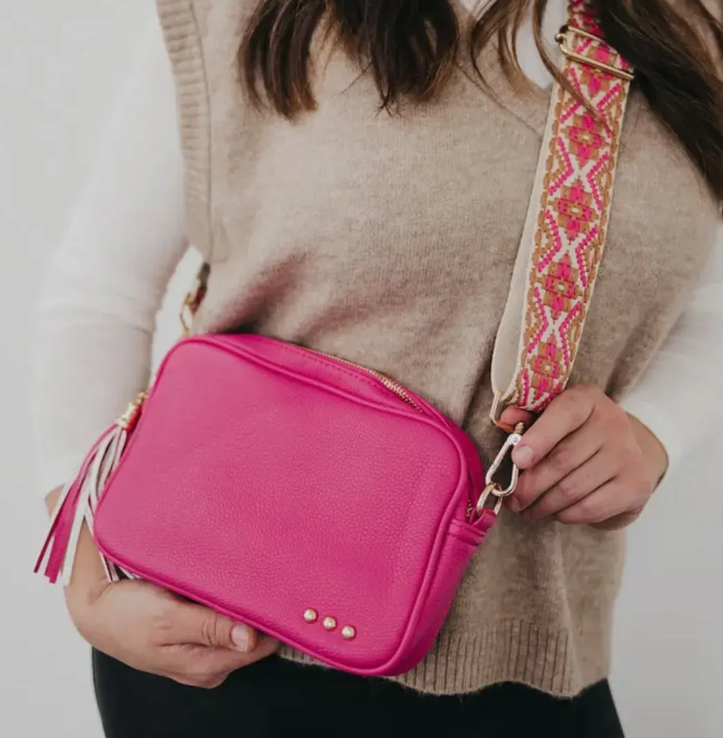 Pretty Simple Vegan Leather Crossbody Bag with Guitar Strap