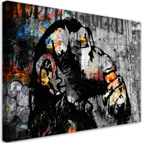 Quadro su tela, Street Art Banky Monkey Abstraction