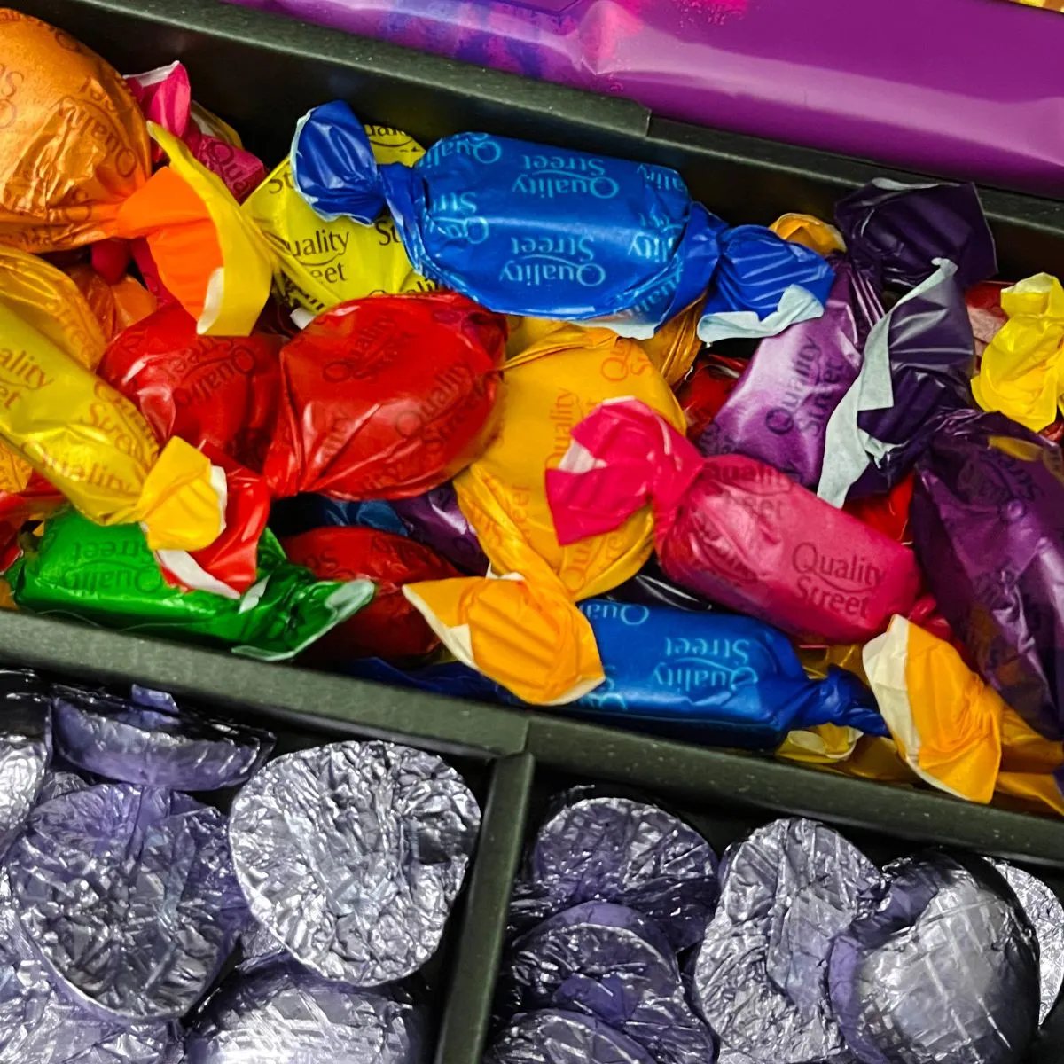 Quality Street Signature Chocolate Bouquet With Purple Roses