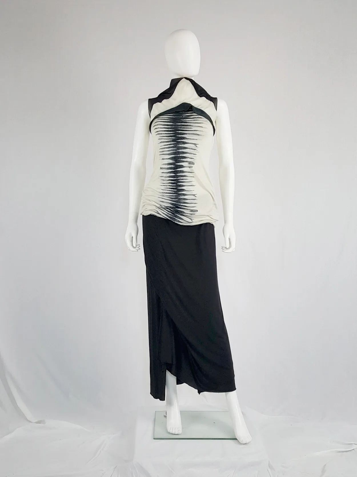 Rick Owens Lilies black maxi skirt with front drape