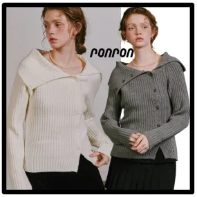 RONRON  |Casual Style Street Style Logo Cardigans