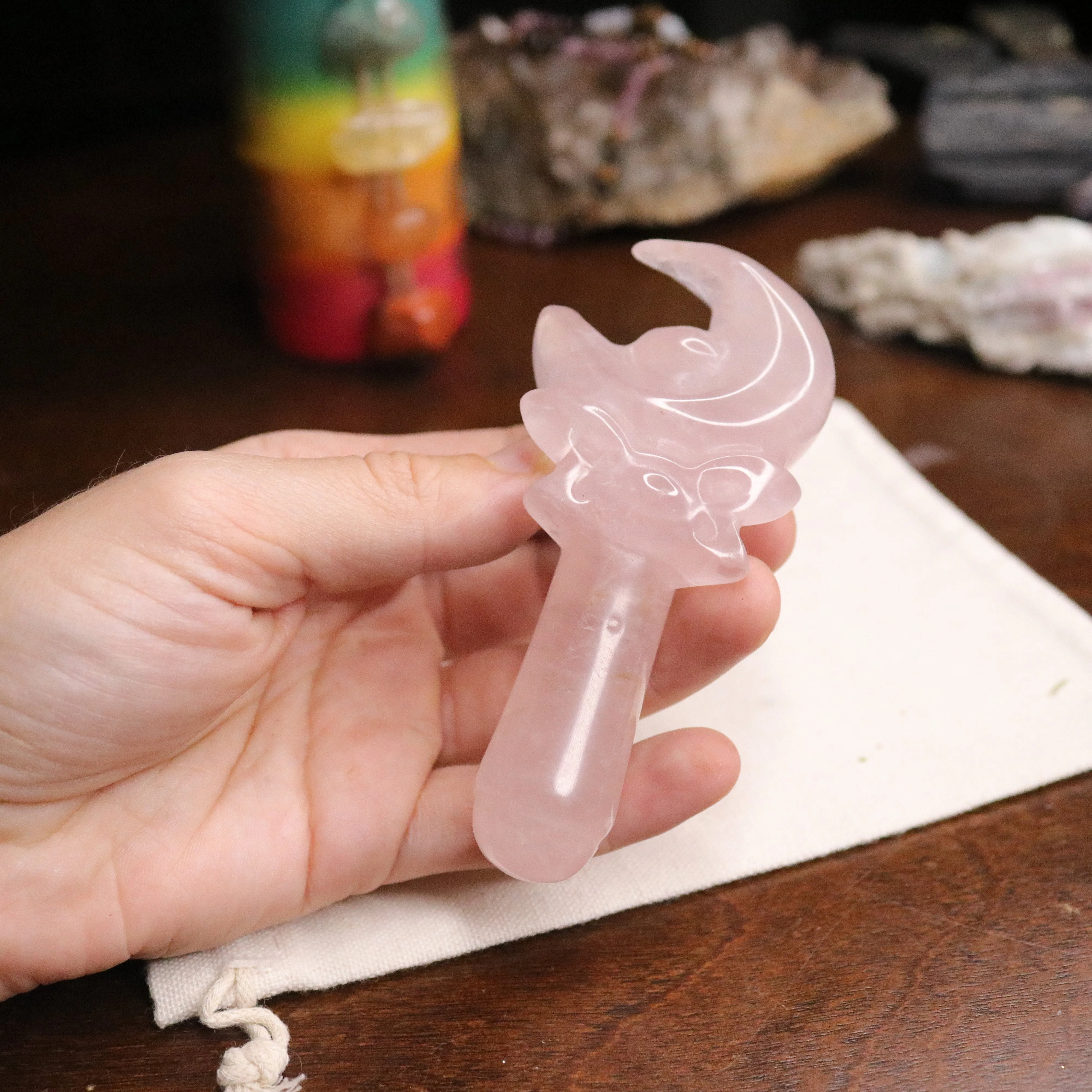 Rose Quartz Sailor Moon Wand Carving ~ Adorable Good Vibes ~