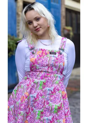 Run & Fly Axoloth Pinafore 70's Swing Dress Pink