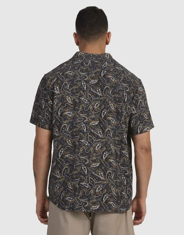 RVCA  |Paisley Linen Street Style Short Sleeves Shirts