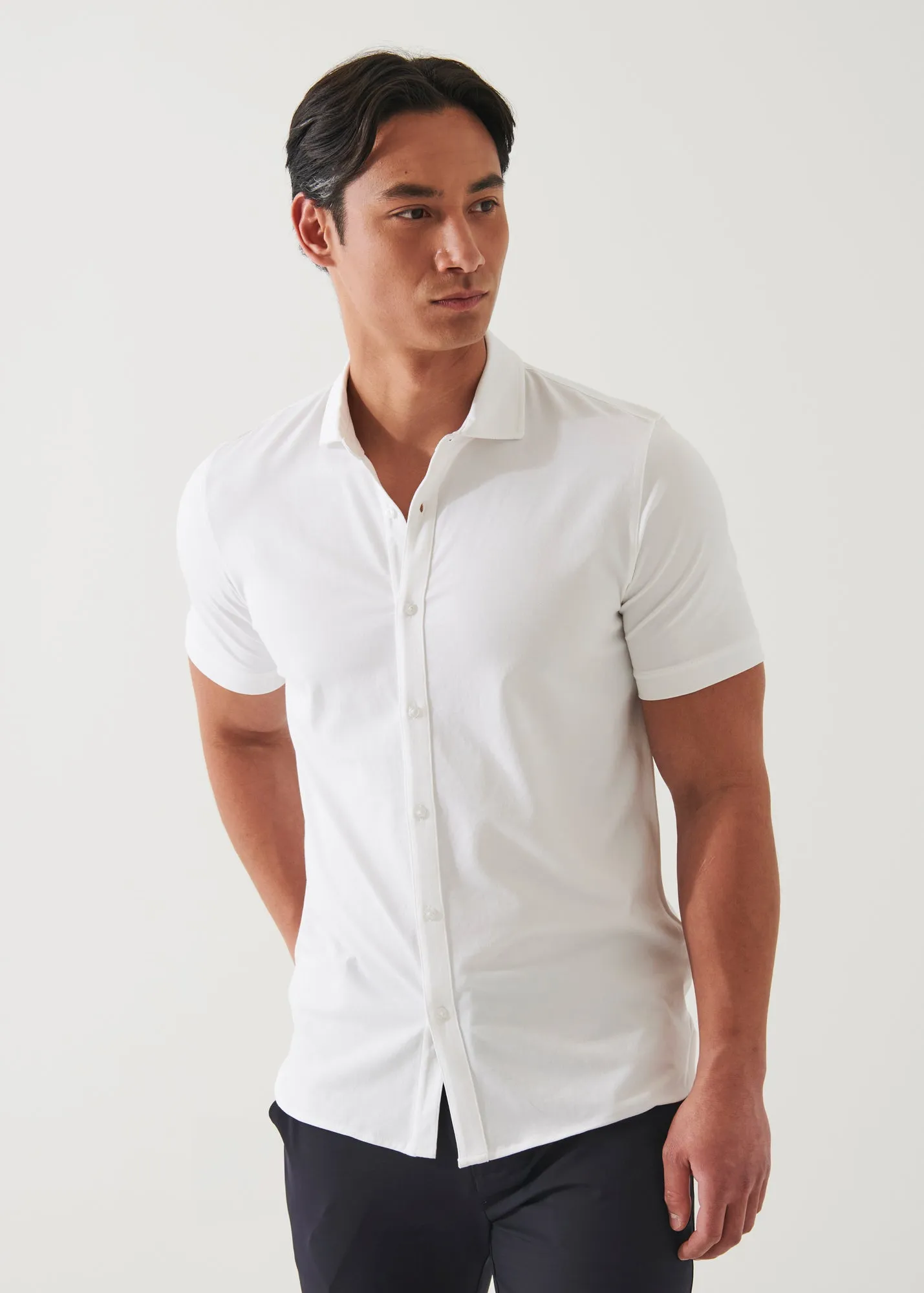 SHORT SLEEVE ICONIC BUTTON FRONT SHIRT