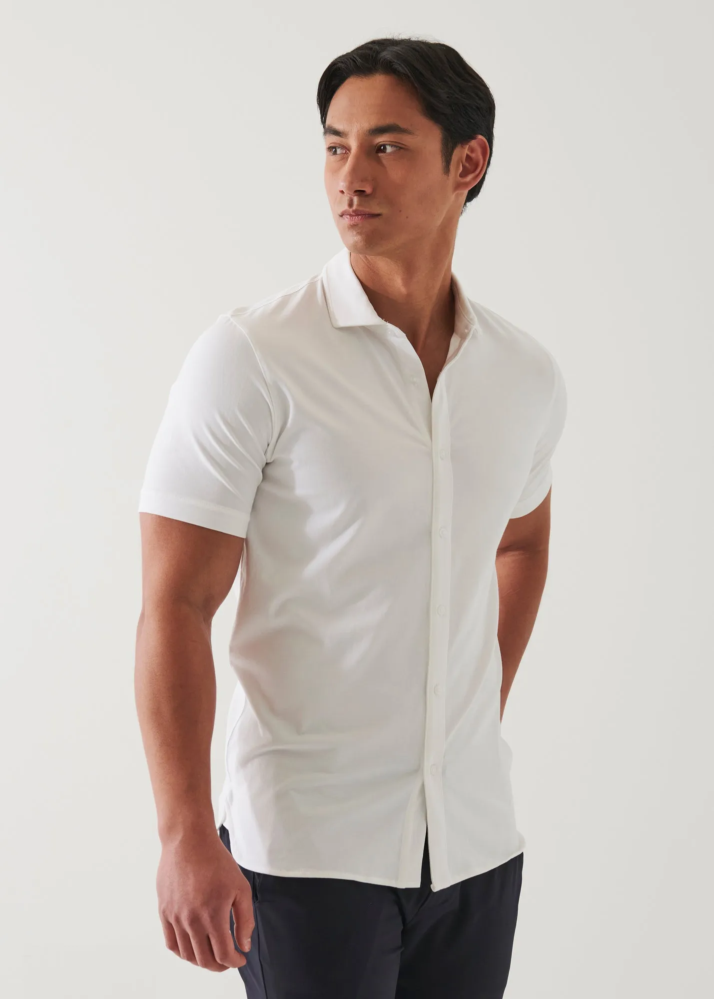 SHORT SLEEVE ICONIC BUTTON FRONT SHIRT