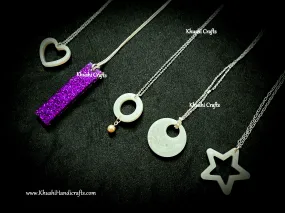 Simple Combo of 5 necklace's with resin pendants!