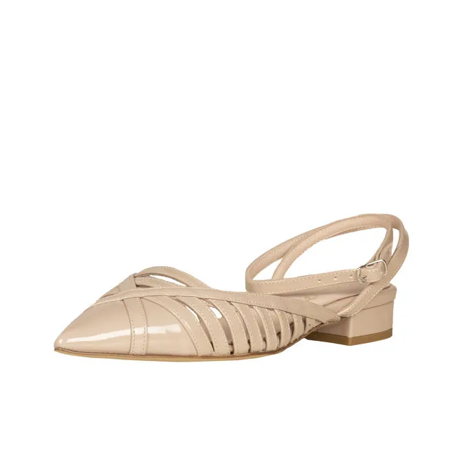 SLINGBACK WITH STRIPES Woman Beige 