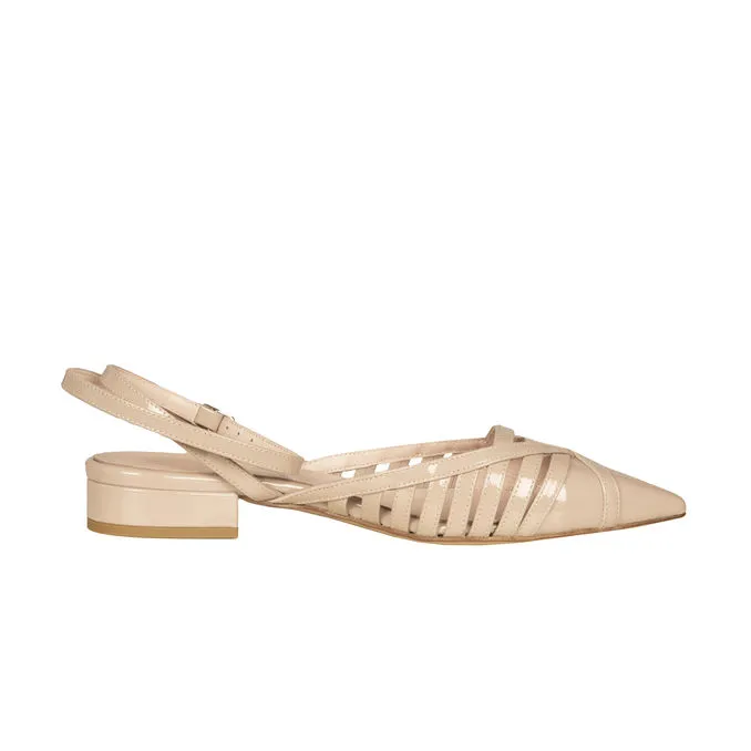 SLINGBACK WITH STRIPES Woman Beige 