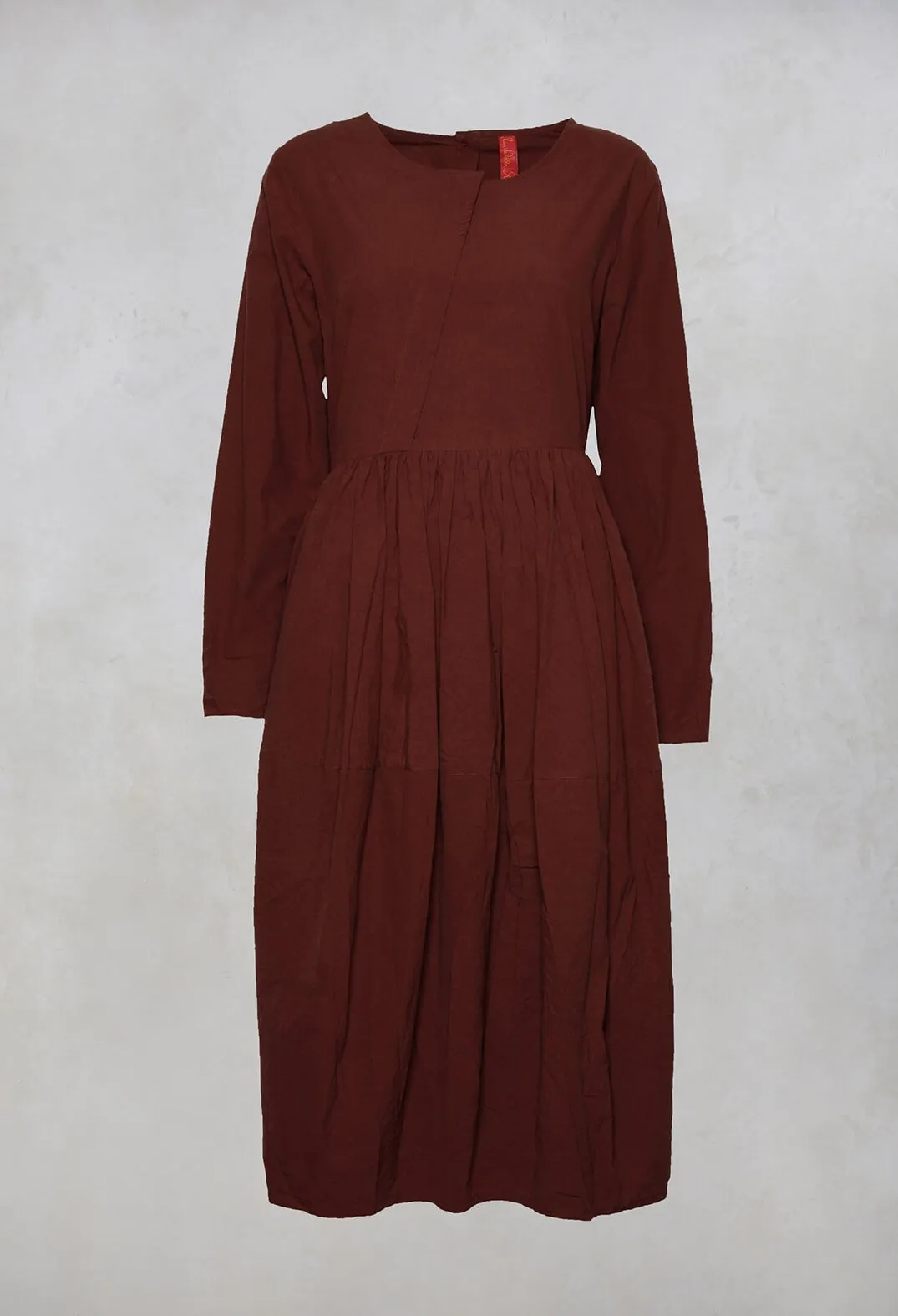 Smock Dress In Maroon