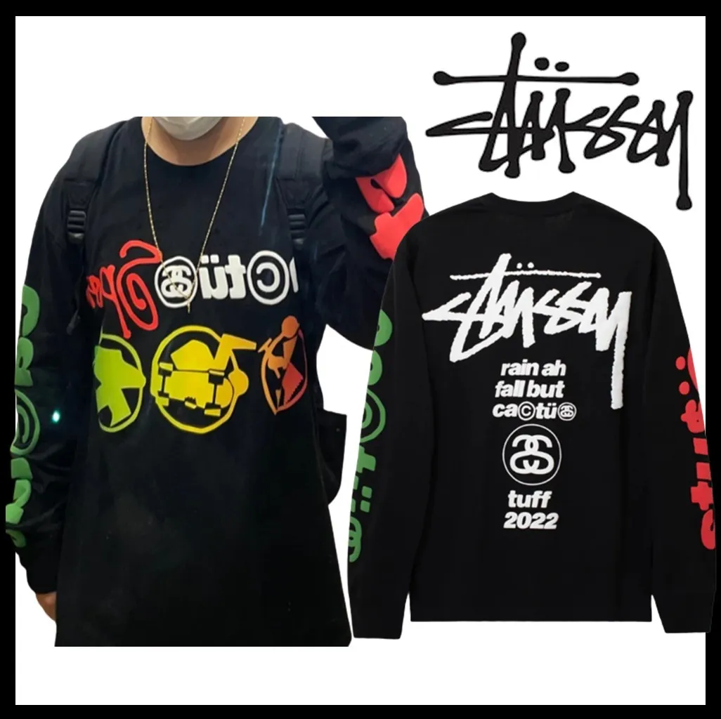 STUSSY  |Unisex Street Style Logo Skater Style Sweatshirts