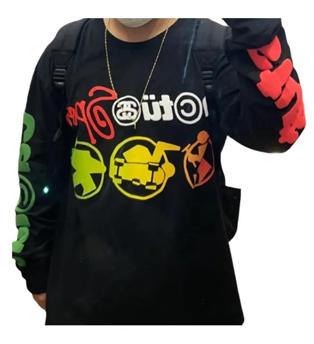 STUSSY  |Unisex Street Style Logo Skater Style Sweatshirts