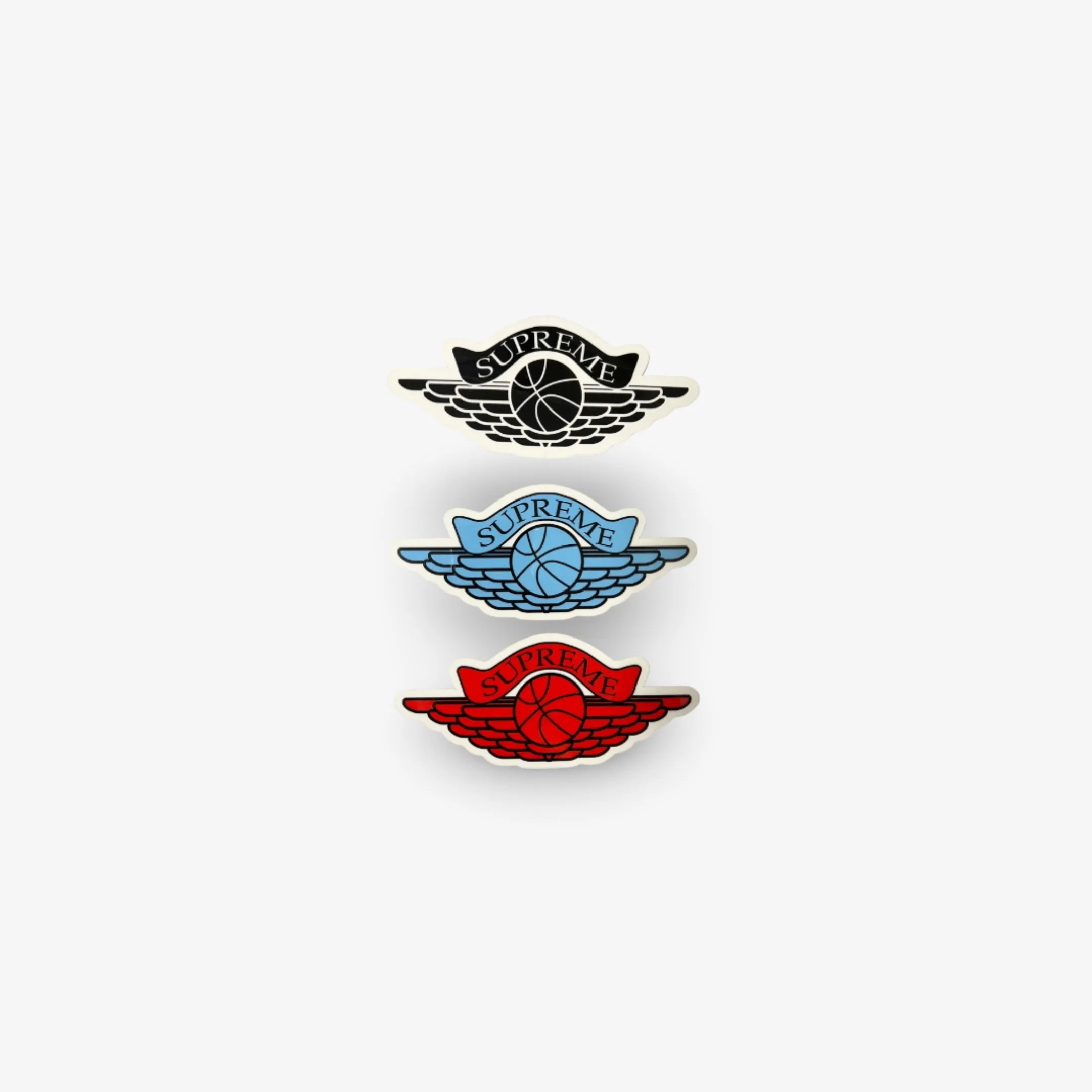 Supreme Sticker 'Michael Jordan Wings Logo' (Set of 6) Black / UNC Blue / Red (Standard + Mini) 1998