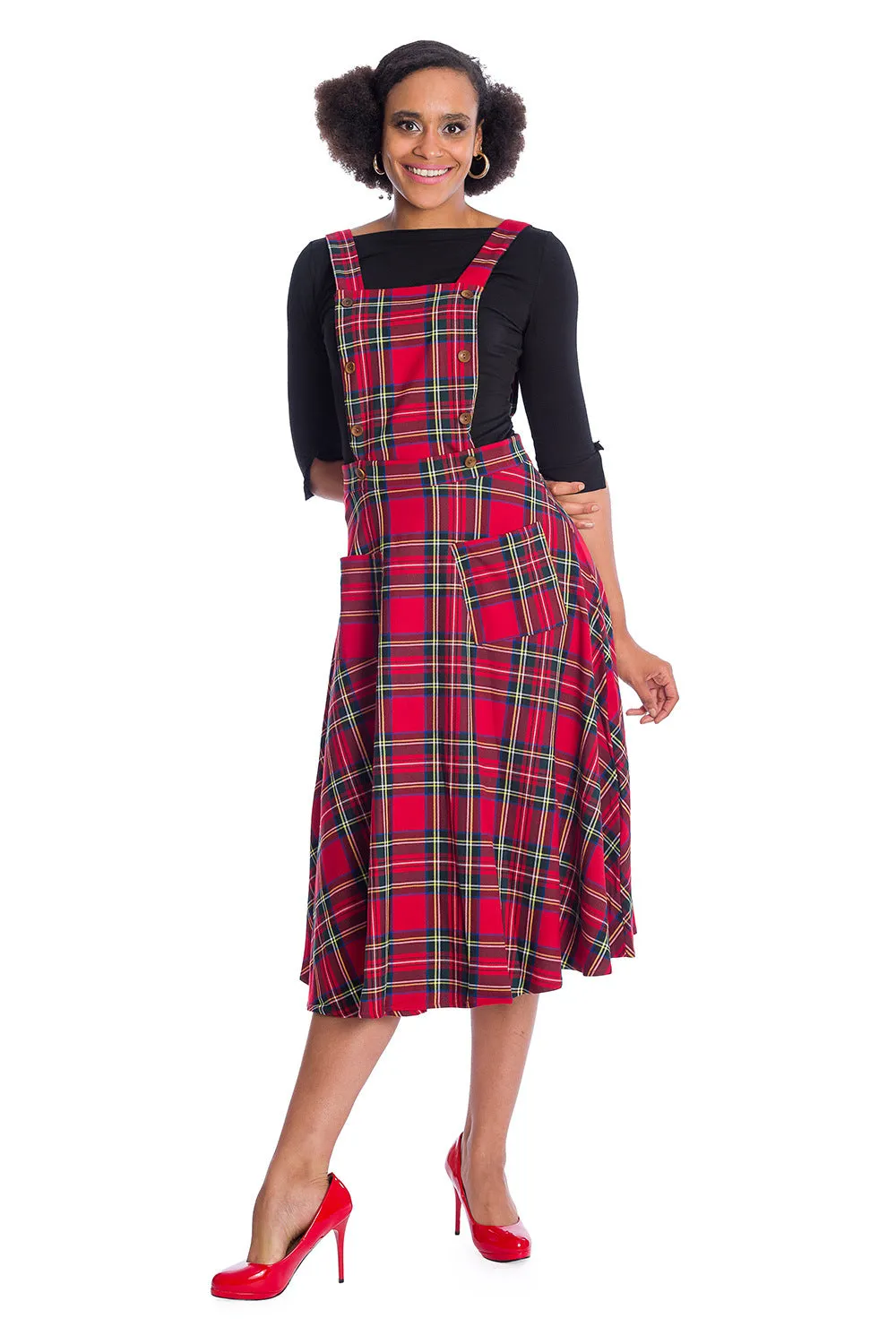 SWEET TARTAN PINAFORE DRESS