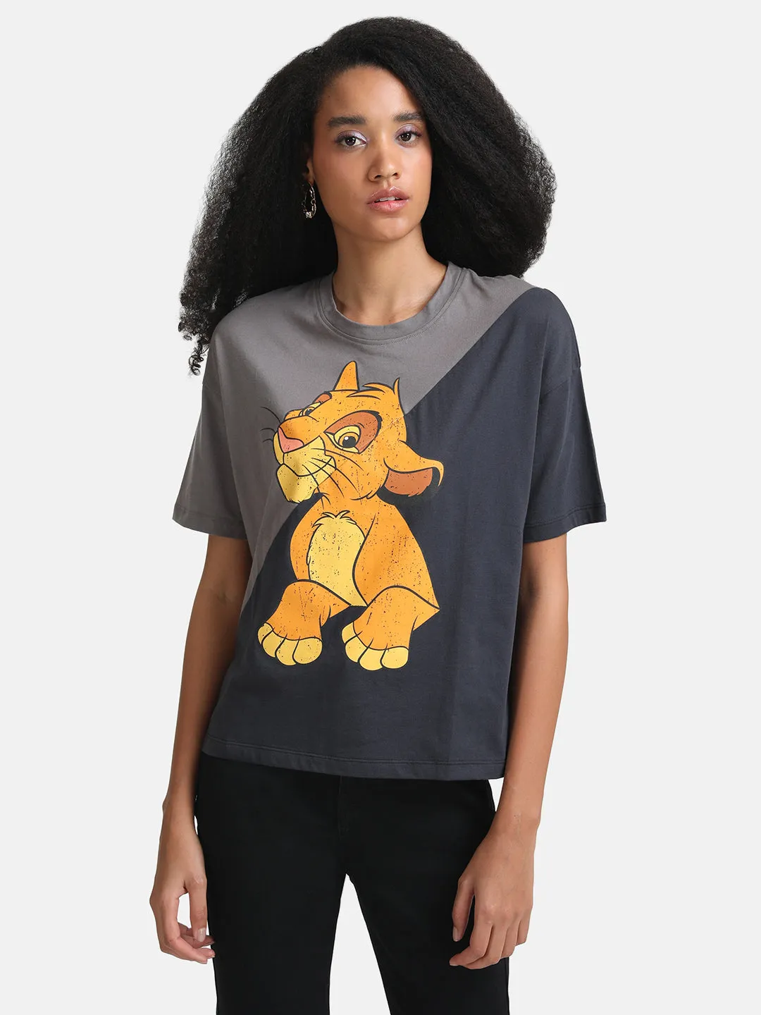 The Lion King  Disney Printed Color Block T-Shirt