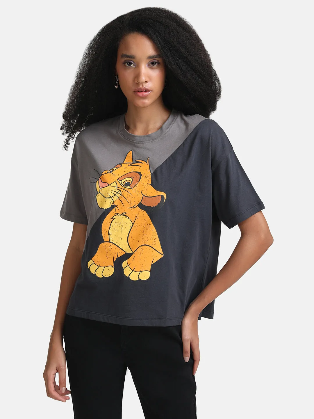 The Lion King  Disney Printed Color Block T-Shirt