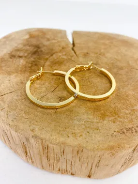 Thick Gold Hoop Earring