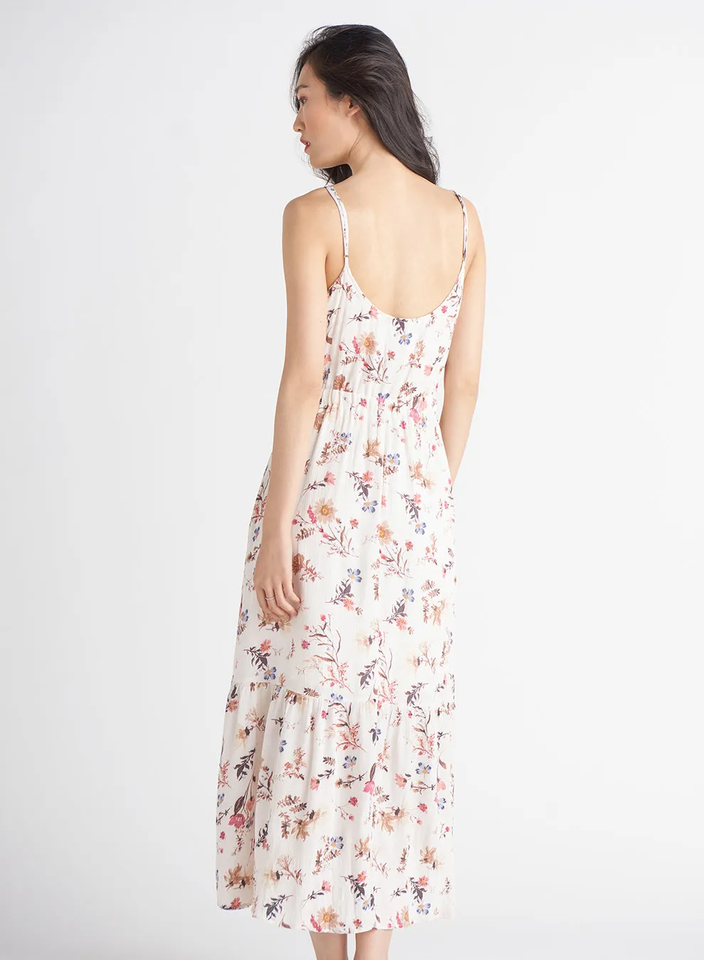 Tie Front Tiered Maxi Dress