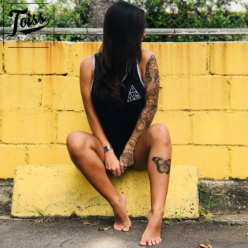 TOISS  |Street Style Plain Cotton Logo Tanks & Camisoles