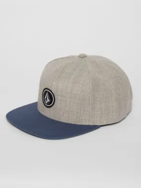 Volcom Quarter Twill Cap China Blue  Men's cap  Front two colours Stone embroidery  Side word mark embroidery  Medium weight twi