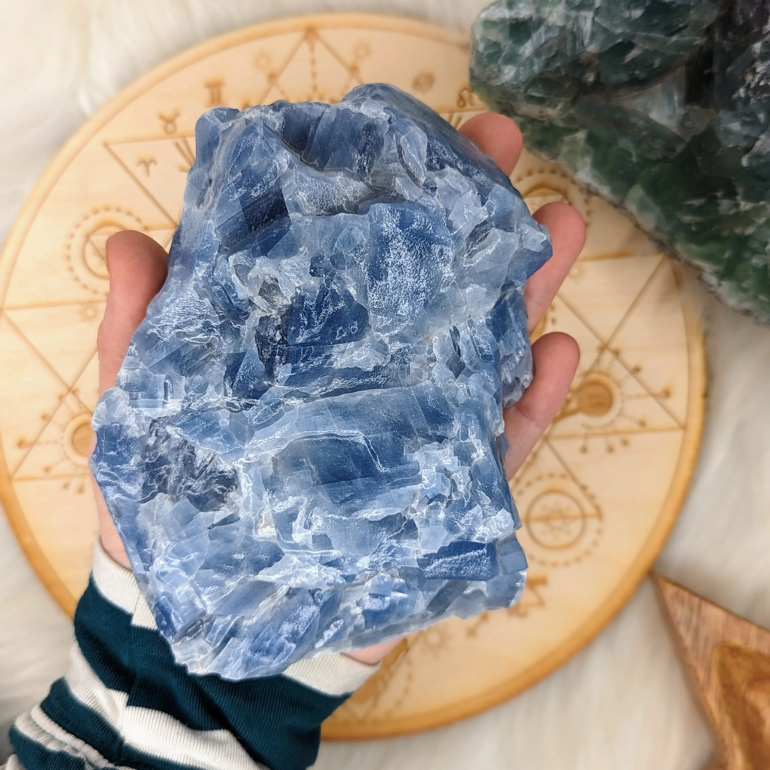 Watery Blue Calcite Large Free Form Specimen from Mexico~ Beautiful Acid Wash