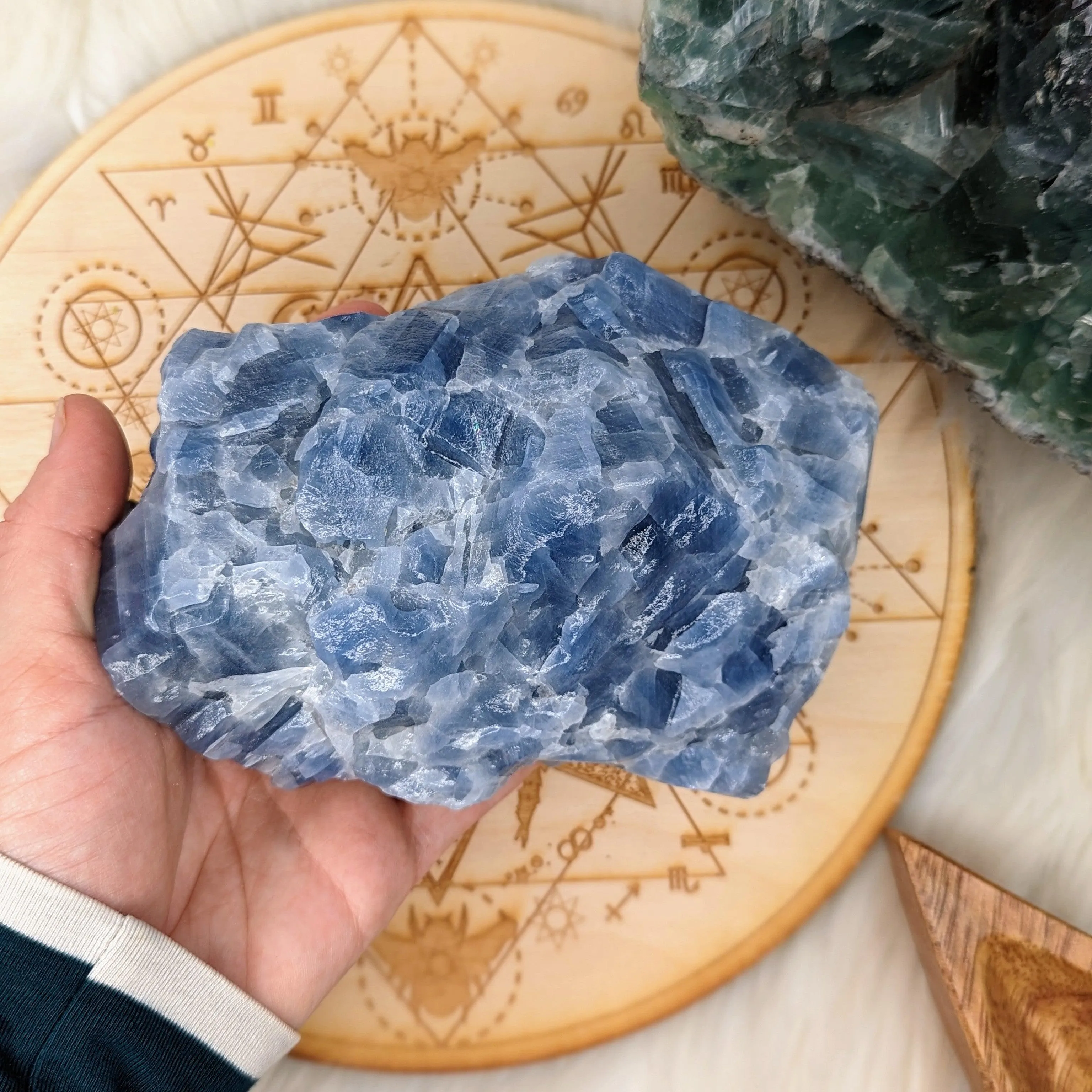 Watery Blue Calcite Large Free Form Specimen from Mexico~ Beautiful Acid Wash