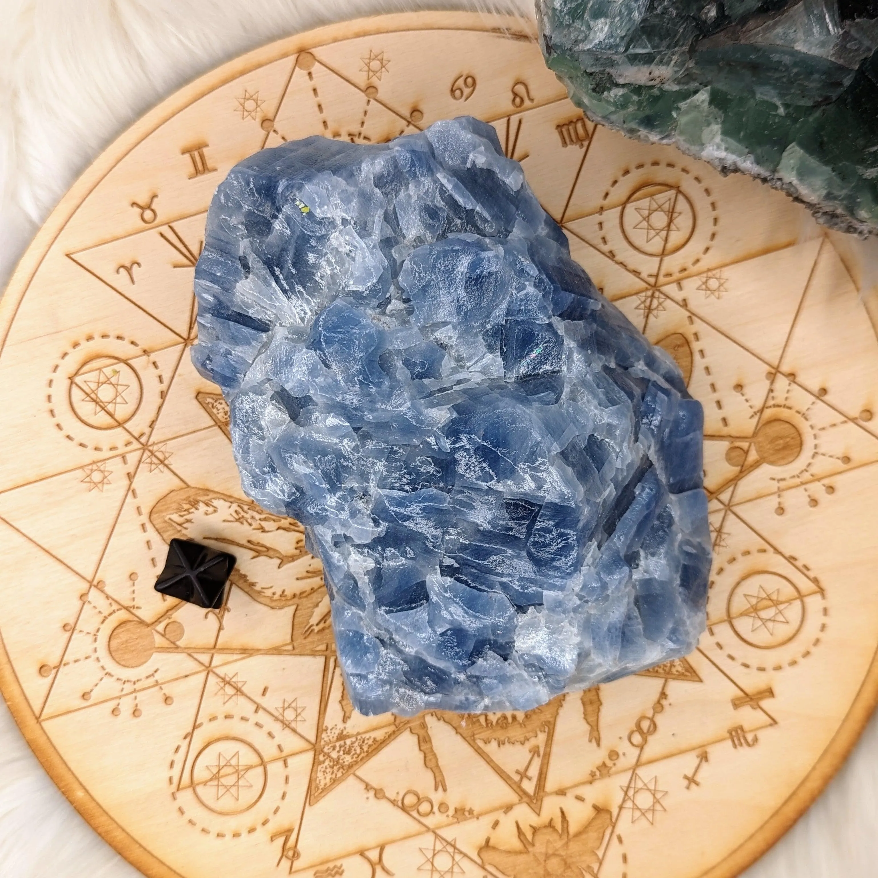 Watery Blue Calcite Large Free Form Specimen from Mexico~ Beautiful Acid Wash