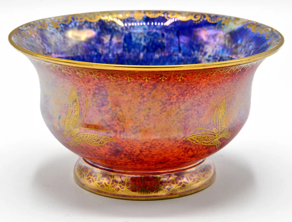 Wedgwood, Fairyland Lustre footed bowl, by Daisy Makeig Jones. 1915-1929.  Butterflies.