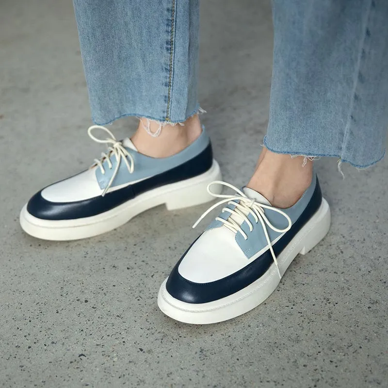 Women Colorblock Simple Loafers 