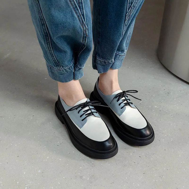 Women Colorblock Simple Loafers 