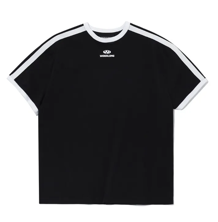 WOOALONG  |Unisex Street Style Plain Cotton Logo T-Shirts