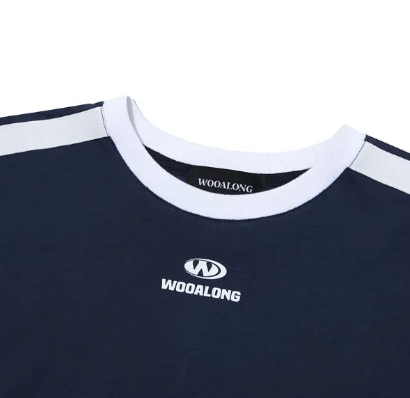 WOOALONG  |Unisex Street Style Plain Cotton Logo T-Shirts