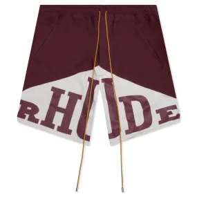 Yachting Short - Maroon/White